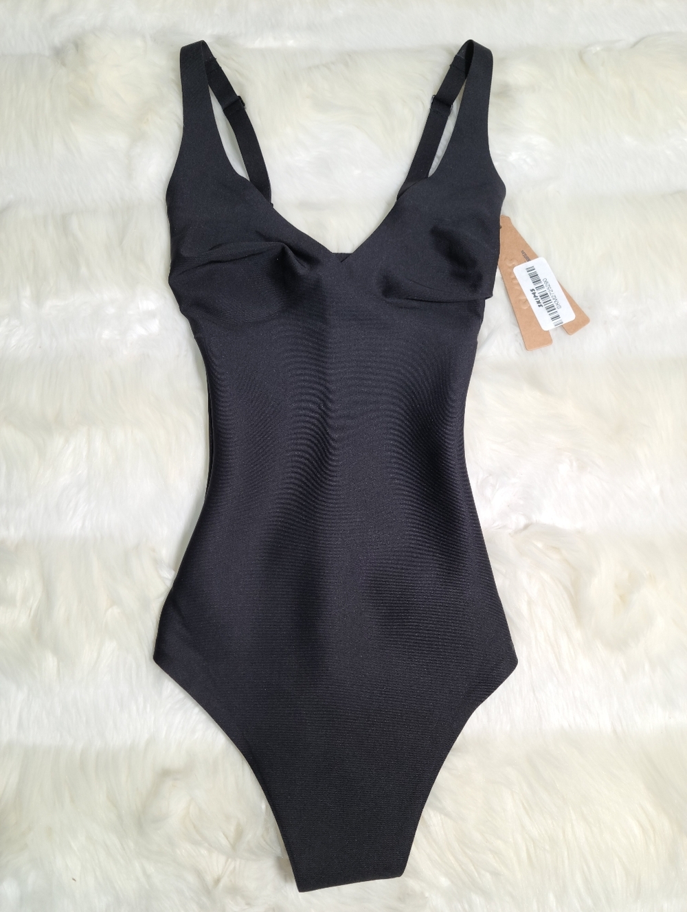 SKIMS Unlined Plunge Thong Bodysuit Black Onyx Women XX-Small NEW